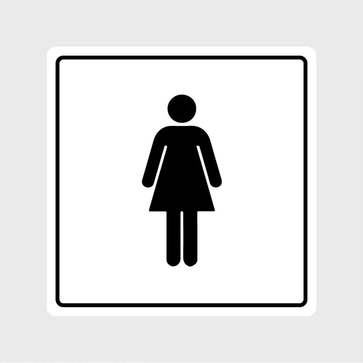 Wc Sticker Vrouwen Toilet 10x10cm | Deursticker Vrouwen Toilet Zwart | Dames Wc Deurstickers | UV & Waterproof |